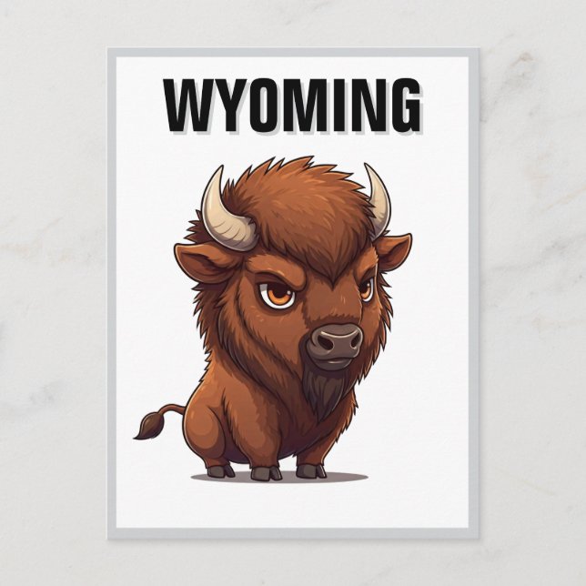 Postal Cute Wyoming Bison (Anverso)