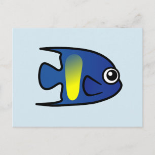Postal Cute Yellowbar Angelfish