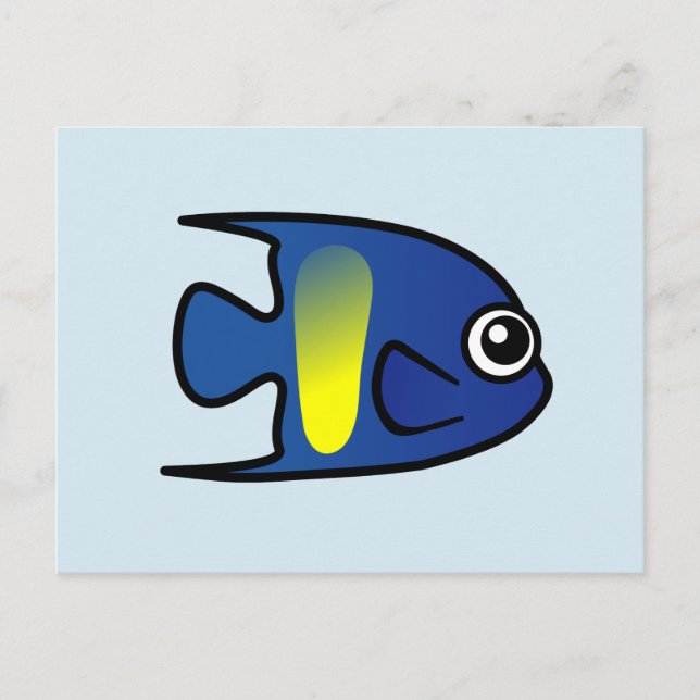 Postal Cute Yellowbar Angelfish (Anverso)