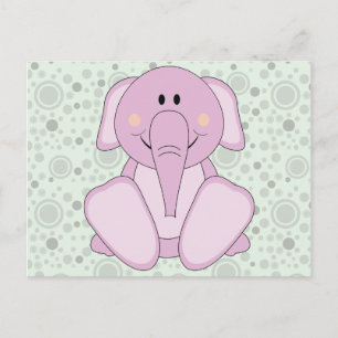Postal Cutelyn Baby Elephant Rosa