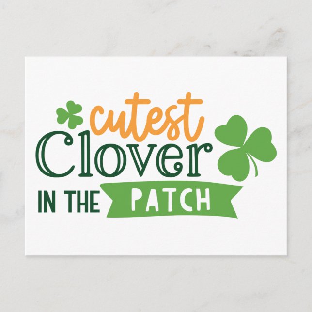 Postal Cutest Clover In The Patch Clover St. Patrick's (Anverso)