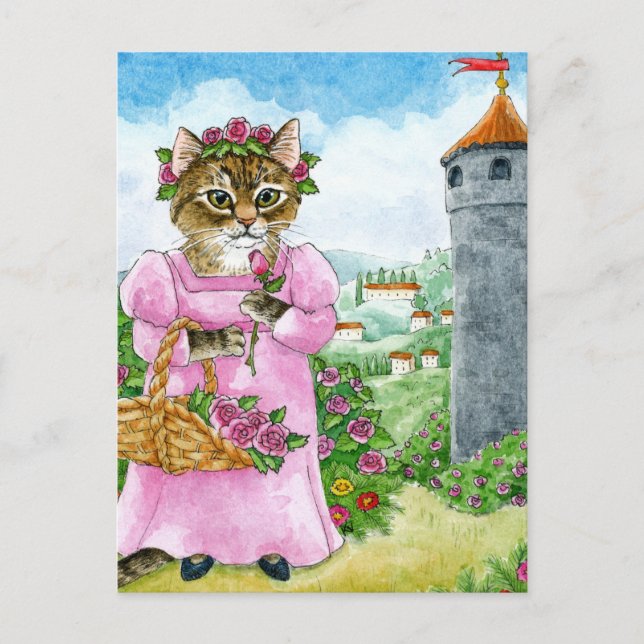 Postal Cuto Cat Fairy Tale Rapunzel (Anverso)