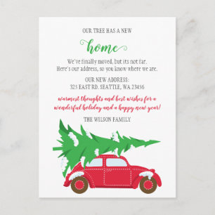 Postal Cuto coche de árbol de Navidad que hemos movido va