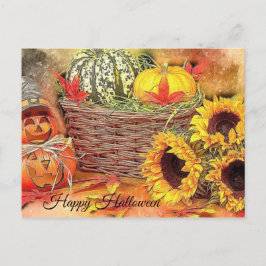 Postal Cuto, colorido, calabaza, Halloween