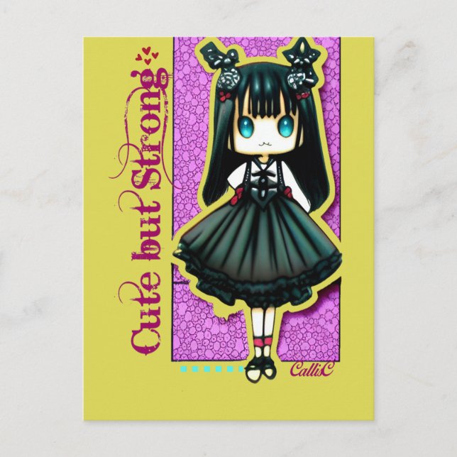 Postal Cuto pero fuerte - Lolly Gothic Chica de Callis T- (Anverso)