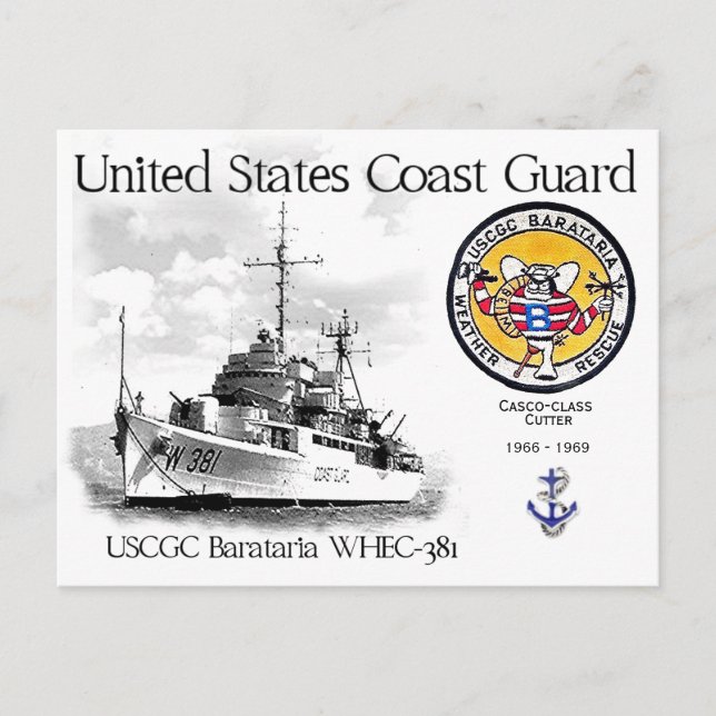 POSTAL CUTTER DE USCGC BARATARIA WHEC-381 (Anverso)