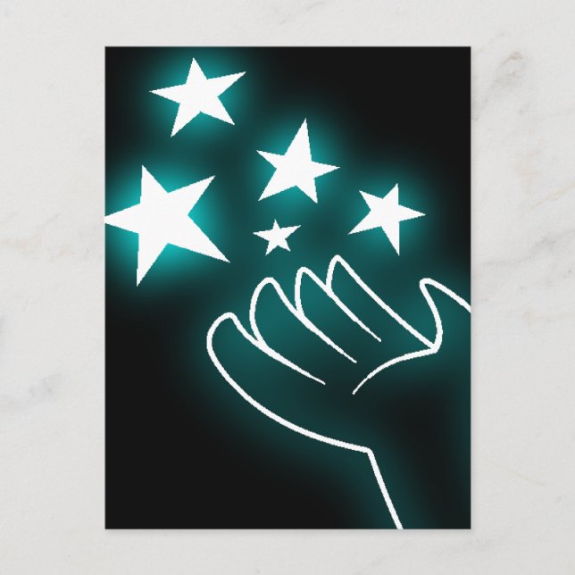 Postal Cyan Twinkle Hand (Anverso)
