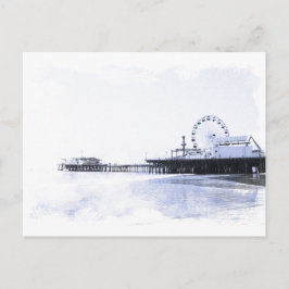 Postal Cyanotype Santa Monica Pier