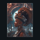 Postal Cyberpunk Black Woman Science Ficción<br><div class="desc">Fantasía,  ciencia ficción y arte de terror de The Lunarium.</div>