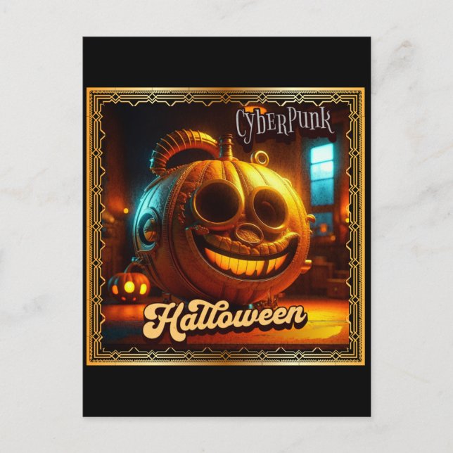 POSTAL CYBERPUNK HALLOWEEN PUMPKIN (Anverso)