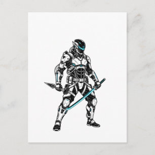 Postal Cyberpunk Mecha Shinobi Futurista Cyber Ninja Gra