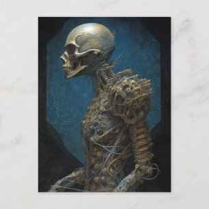 Postal Cyborg Skeleton Futurista ciencia ficción