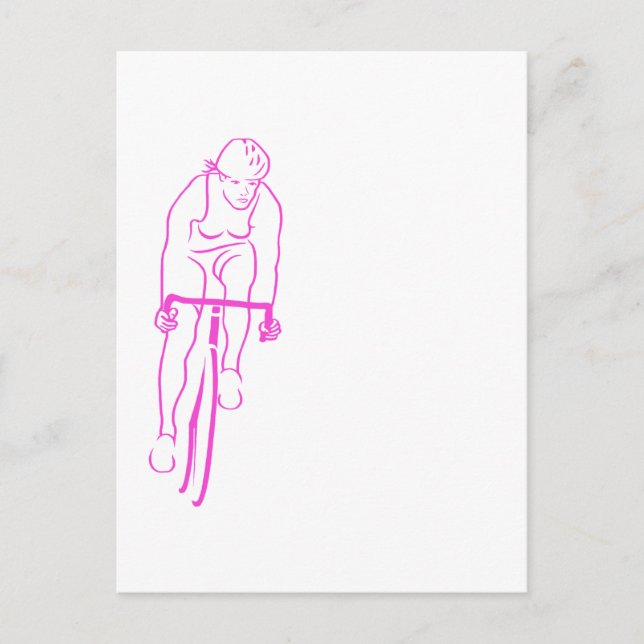 Postal Cycle Mujer rosa (Anverso)