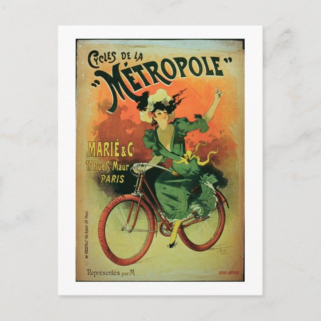 Postal "Cycles de La Metropole", Marie & Co. (Anverso)