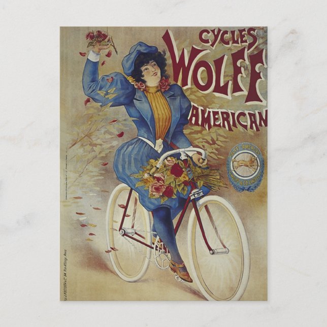 Postal Cycles Wolff Poster de bicicletas americano (Anverso)