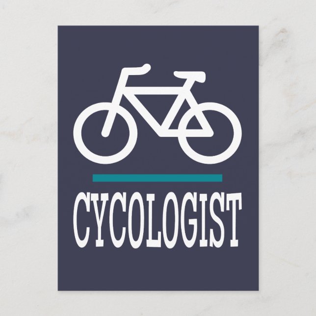 Postal CYCOLOGIST Bicicleta Ciclismo Novedad divertida (Anverso)
