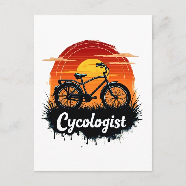 Postal Cycologist Bike Adventure: Tee gráfico atardecer (Anverso)
