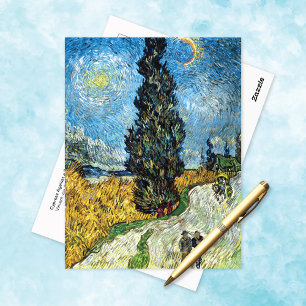 Postal Cypress Starry Sky Vincent van Gogh