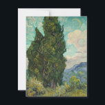 Postal Cypresses de van Gogh:<br><div class="desc">Creada en 1889,  esta es una de mis piezas favoritas de van Gogh. Es un trabajo de bonito con hermosos azules,  verdes y verdes. Tiene giros y vueltas interesantes,  como muchas de las obras de van Gogh. Compra como está o agrega texto. Trabajo de dominio público. Sharon Lee Hudson.</div>