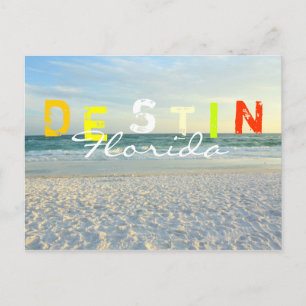 Postal D E S T I N Florida Beach colores divertidos