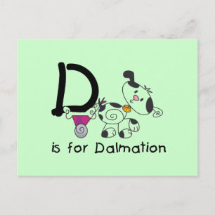 Postal D es para camisetas y regalos de Dalmation
