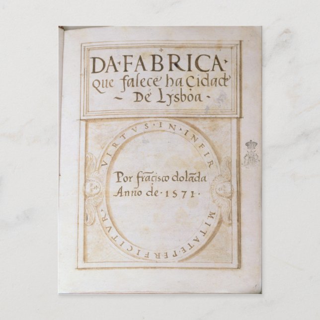 Postal Da Fabrica que falece ha Cidade de Lysboa' (Anverso)