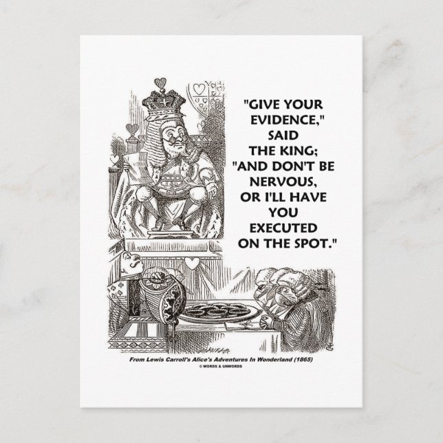 Postal Da tu evidencia de que no estés nervioso (Anverso)