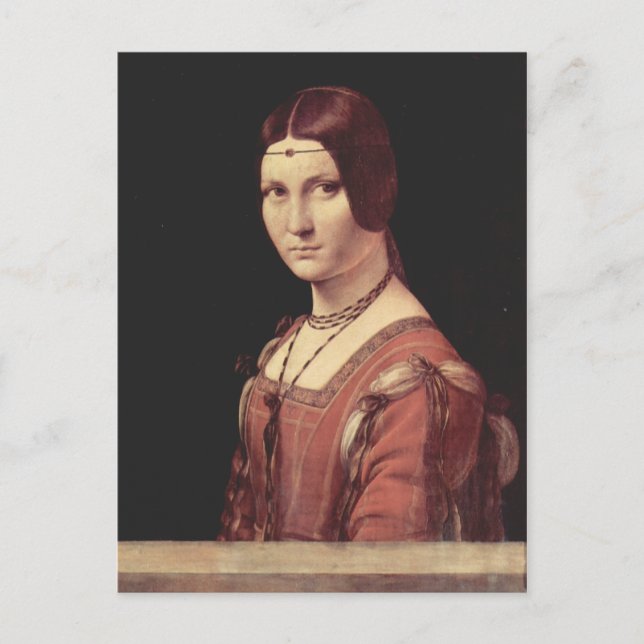 Postal Da Vinci Leonardo - La belle ferronnière (Anverso)