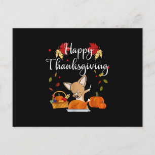 Postal Dabbing chihuahua DogTurkey Feliz Día de Acción de