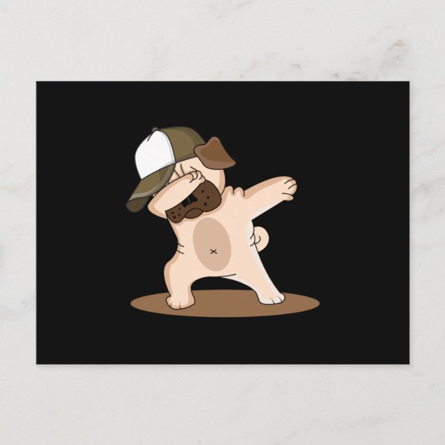 Postal Dabbing Dog Dogs Love Funny Guay Kids Gift Idea (Anverso)