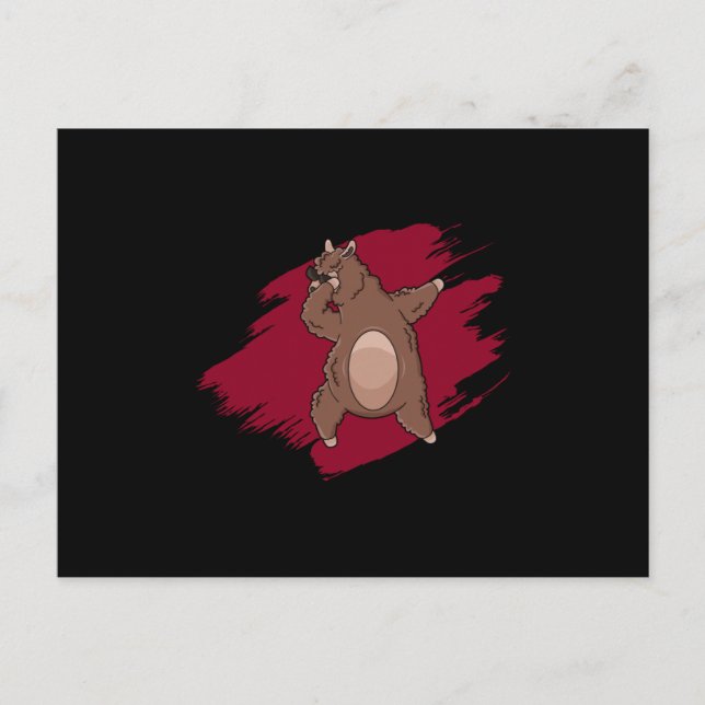 Postal Dabbing Lama Dab Alpaca Niños divertidos regalo Id (Anverso)