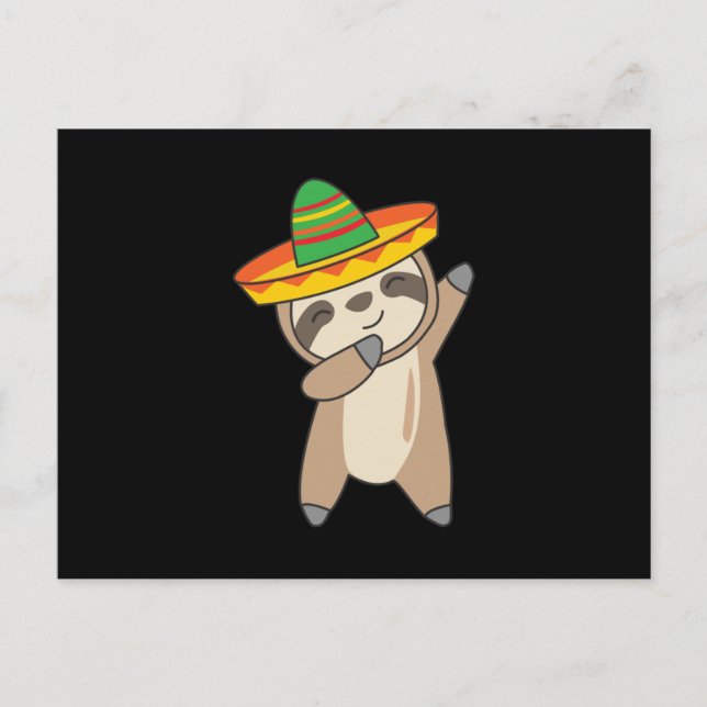 Postal dabbing Sloth Cinco De Mayo süße Tiere México (Anverso)