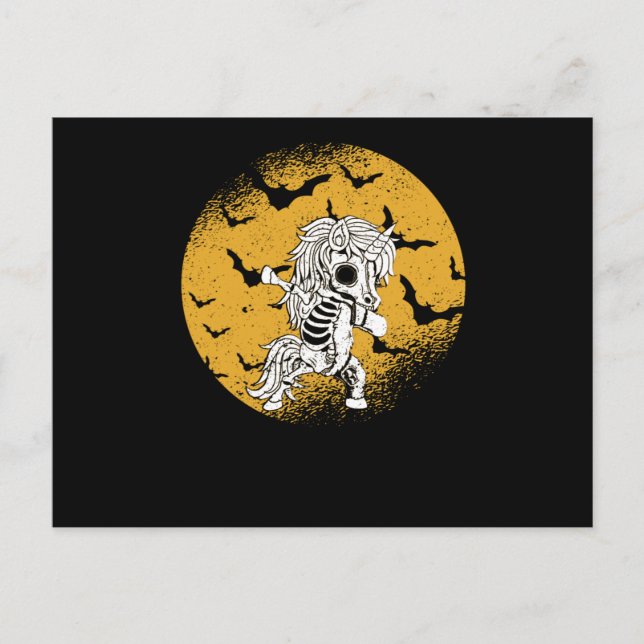 Postal Dabbing Unicorn Skeleton Halloween Dab Dance Scary (Anverso)