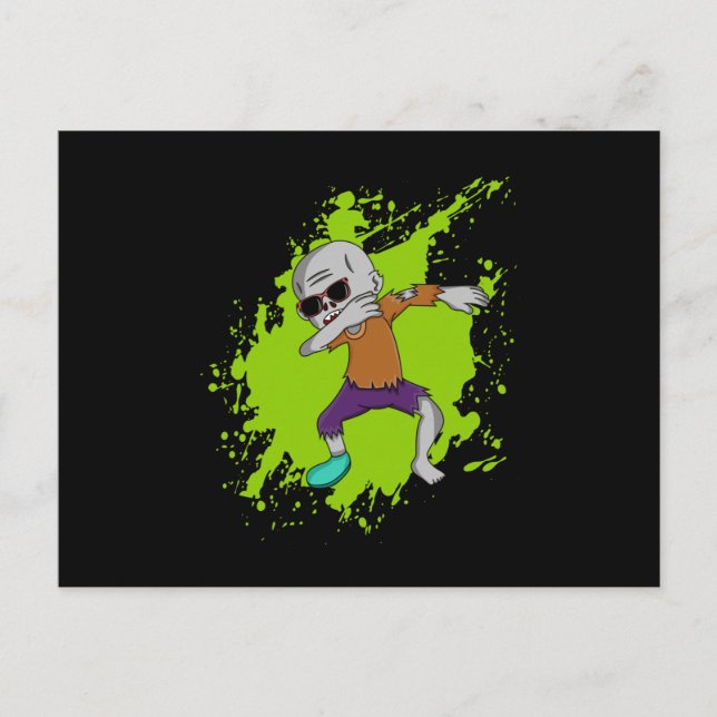 Postal Dabbing Zombie Dab Halloween Idea de regalo divert (Anverso)
