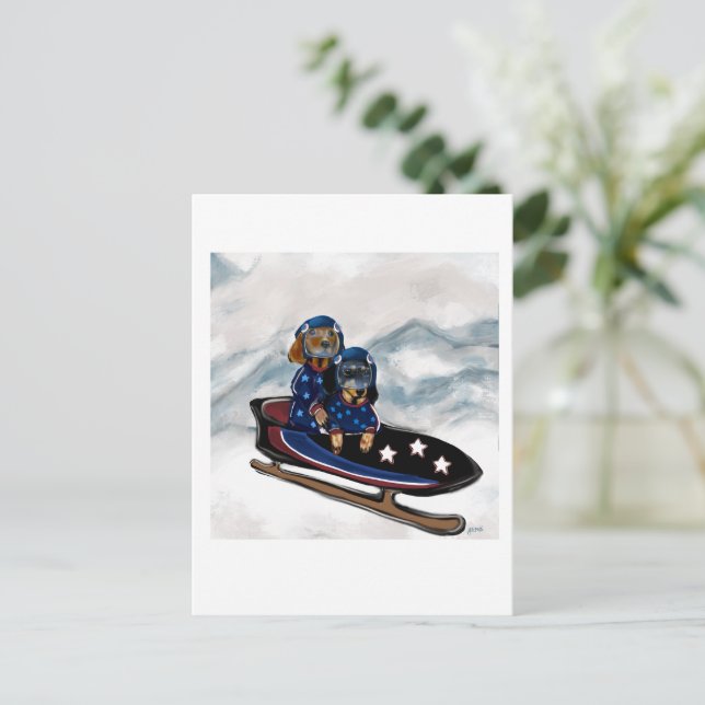 POSTAL DACHSHUND  (Anverso de pie)