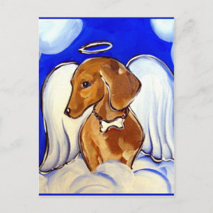 Postal Dachshund Ángel