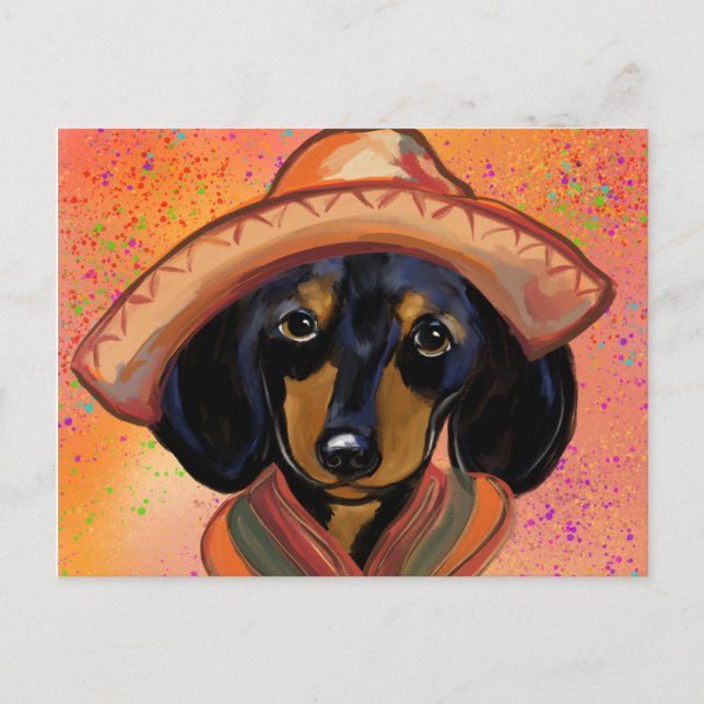 Postal Dachshund Cinco de Mayo (Anverso)