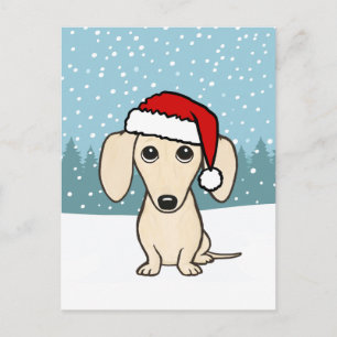 Postal Dachshund crema vacaciones perrito salchicha perso