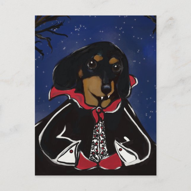 Postal Dachshund de Halloween (Anverso)