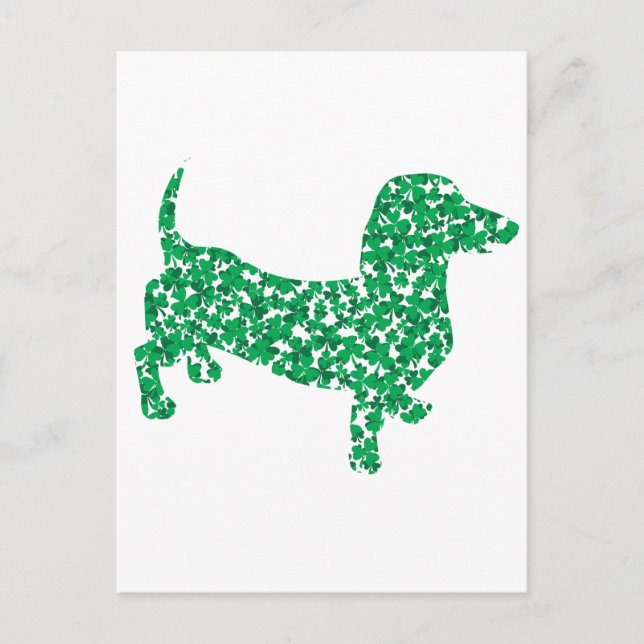 Postal Dachshund del Día de San Patricio (Anverso)
