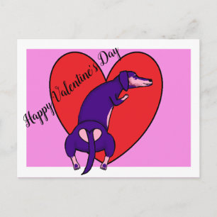Postal Dachshund El día de San Valentín