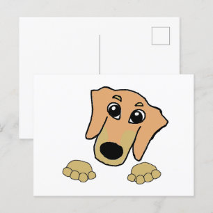 Postal dachshund fawn y el personalizado de peeking de br