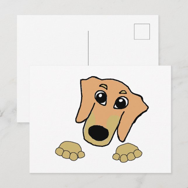 Postal dachshund fawn y el personalizado de peeking de br (Anverso / Reverso)