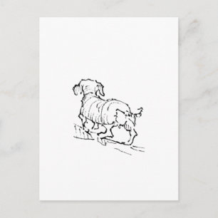 Postal Dachshund Feliz – Ilustración de Perro Salchicha