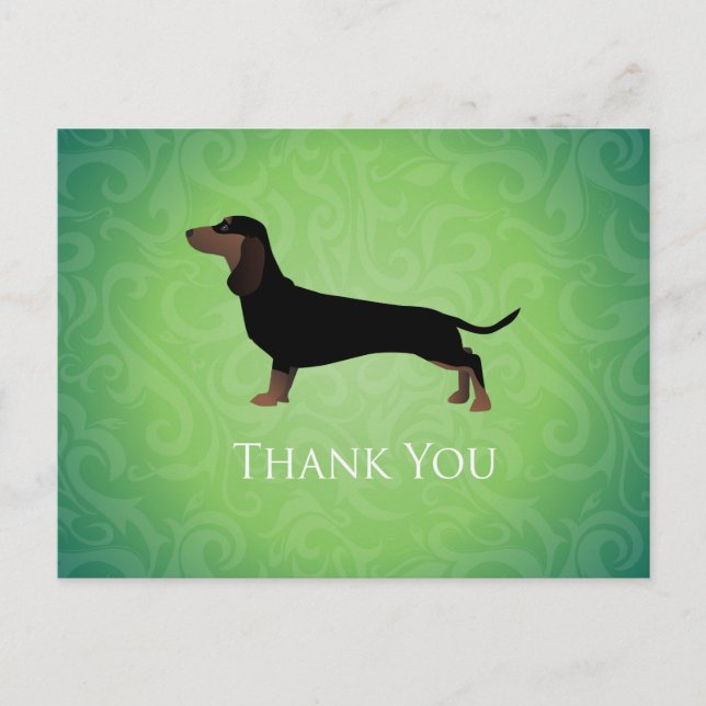 Postal Dachshund Gracias Diseño (Anverso)