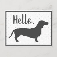 Dachshund gris moderno y puntos negros Hola