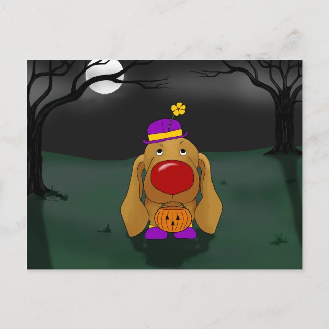Postal Dachshund Halloween (Anverso)