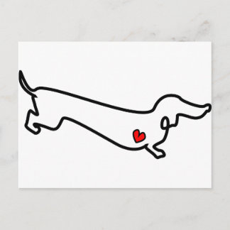 Postal Dachshund Heart