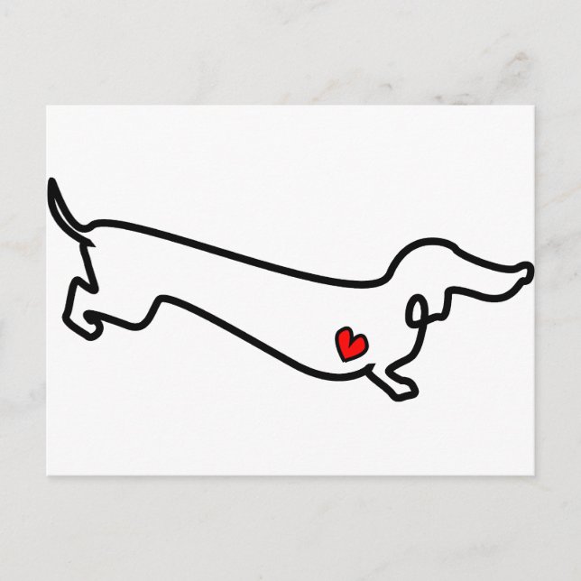 Postal Dachshund Heart (Anverso)