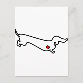 Postal Dachshund Heart